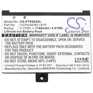 Ersatzakku - CS-PTK602SL - POCKETBOOK Pro 602 / 1ICP4/40/60 1S1P - 3,7 Volt 1100mAh Li-Polymer