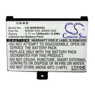 Ersatzakku - CS-BNR005SL - BARNES & NOBLE 005 / 9875521 - 3,7 Volt 1250mAh Li-Polymer