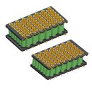 ABS-Gehäuse - Battery Storage Box - Lithium Battery Case für 78x 18650 Zellen - 13S6P - 250 x 71,6 x 141,7mm - inkl. BMS - blau