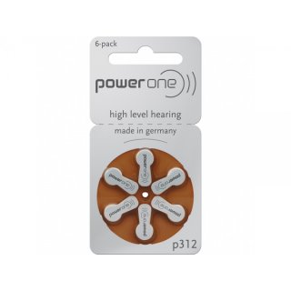 powerone - high level hearing - p312 - 1,45 Volt 170mAh Zink Luft - Hörgerätebatterie - 10x 6er Blister