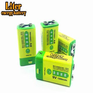 Liter - USB-8.4V-1200 - 9V Block / 6F22 - 7,4 Volt 1200mAh Li-Ion - M