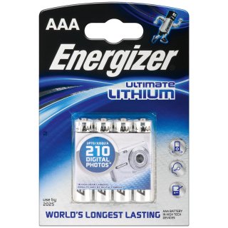 Energizer - Ultimate Lithium - Micro AAA / L92 - 1,5 Volt Lithium - 4er Blister