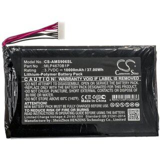 Ersatzakku - CS-AMS906SL - Autel MLP4670B1P / Maxisys MS906BT - 3,7 Volt 10000mAh Li-Polymer