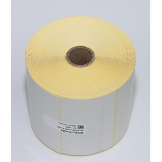 Thermoetiketten Eco, weiß, permanent klebend, Trägerperforation, 101,6 x 152,4 mm, 1 Zoll Rollenkern, 475 Etiketten