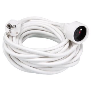 Perel - EC10 - Verlängerungskabel - 10 m - WEIß - 3G1.5 - Stecker-Typ E (FRANZÖSISCHES SYSTEM)
