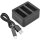 Ladegerät für Kameras - DF-DJS100UH - DJI Osmo Action / DJP3CK - Input Micro USB 5V/2A; Output 8.4V 600mA x 3