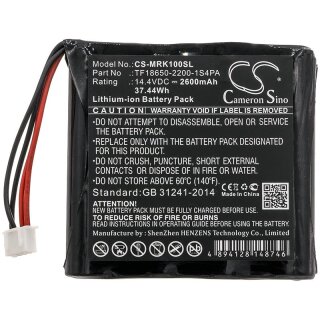 Ersatzakku - CS-MRK100SL - Marshall Kilburn / TF18650-2200-1S4PA - 14,4 Volt 2600mAh Li-Ion