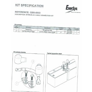 EnerSys - 3205-8933 - Inter-Bloc Cable Connection Kit
