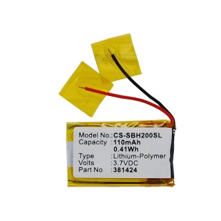 Ersatzakku - CS-SBH200SL - Sony SBH-20 / 381424 - 3,7 Volt 110mAh Li-Polymer