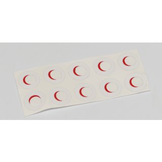 Isolierscheibe für 18650 Zellen - 17 x 9 x 0,1mm - weiß/rot aus Klebefolie