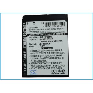 Ersatzakku - CS-XP02ML - O2 XDA Apollo / XP-02 - 3,7 Volt 2400mAh Li-Polymer EOL