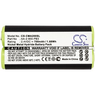 Ersatzakku - CS-CMA200SL - CLARISONIC Mia 2 / AA-2-900-PB3 - 2,4 Volt 700mAh Ni-MH