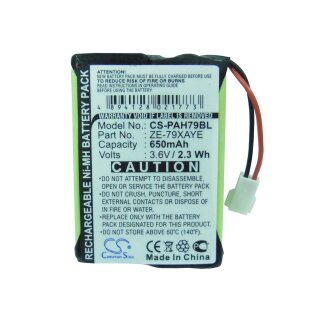 Ersatzakku - CS-PAH79BL - Panasonic Handheld ZE-79 / ZE-79XAYE - 3,6 Volt 650mAh Ni-MH