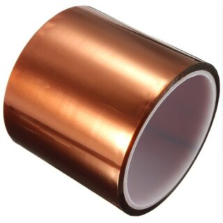 Kaptonband - Polyimid Elektro-Isolierband - bernsteinfarben bis +250°C, Stärke 0.07mm, Rolle 30m - Breite 80mm