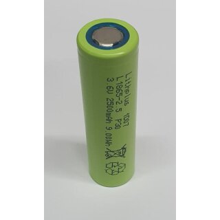 Lithplus L1865-2.5 - 3,7 Volt 2500mAh Li-Ion mit Lötfahne (Z-Form)