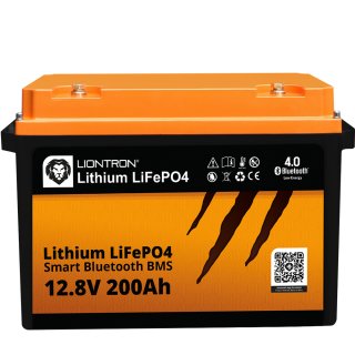 LIONTRON - LI-SMART-LX-12-200 - 12 Volt 200Ah LiFePO4 - Smart BMS mit Bluetooth - Bleibatterie-Ersatz