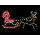 Weihnachtsmann mit Rentier Lötbausatz 126 LEDs, Ein/Aus-Schalter, bunte Animation, Weihnachtsdekoration