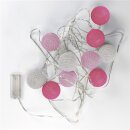 goobay - 10er LED Lichterkette Cotton Balls, batteriebetrieben - Trendige Leuchtdekoration für den Innenbereich