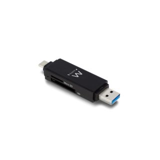 ewent - EM1075 - KOMPAKTER USB-3.1-Gen-1- (USB-3.0-) KARTENLESER MIT EINEM TYPE-C- UND TYPE-A-ANSCHLUSS