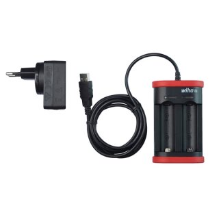 Wiha - WH41915 - Ladegerät für Akku Typ 18500 Li-Ion mit USB und Eurostecker - EOL