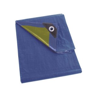 Perel - 110-0508 - Abdeckplane - Blau/Khaki - Strapazierfähig - 5 x 8 m