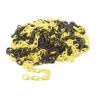 Kunststoffkette Gelb/Schwarz 25 m x 6 mm