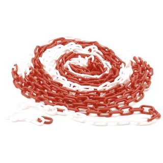 Absperrkette K.57 – Rot Fluoreszierend/weiß, 6 Mm, Max. 10 M – Polyethylen, Chemikalienresistent, -40 Bis +80 °C – Für Baustellen & Events