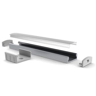 LEDs-ON - AL-SLW8-2 - Slimline Wide - 8 mm - Alu-Profil für LED-Streifen - Eloxiertes Aluminium - Silber - 2 m