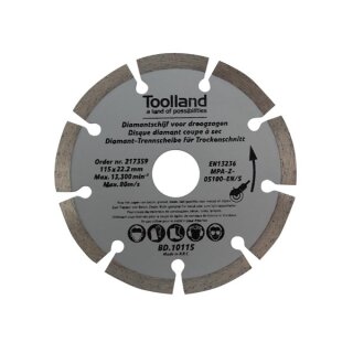 Toolland - BD10125 - Diamant-Trennscheibe - 125 mm - Segmentiert