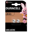 Duracell - LR43 / 186 / V12GA - 1,5 Volt 105mAh Alkali-Mangan Knopfzelle - 2er Blister