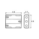 Velleman - BH331B - Batteriehalter für 3 x AA-Batterien (Mit Druckknopfanschlüssen)