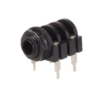 Velleman - CA045 - 6.35mm-Mono-Klinkenbuchse - Schaltkontakt, Geschlossen - Schwarz - Print- oder Chassismontage