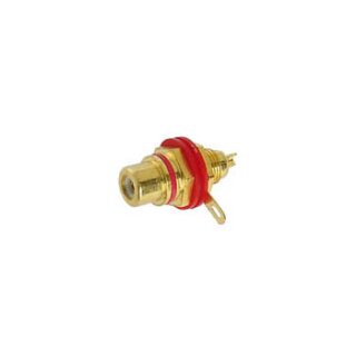 Velleman - CA057R - Cinch-Einbaubuchse - Vergoldet - Rot - EOL