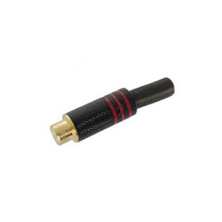 Velleman - CA062R - Cinch-Buchse - Vergoldete Spitze - Schwarzes Metallgehäuse - Rot