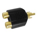 Cinch Adapter 2x RCA Buchse auf 1x RCA Stecker vergoldet...