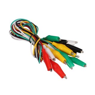 Velleman - CM11N Kabel-Set 10-tlg. 50 cm 5 Farben - Mit isolierten Abgreifklemen - 27 mm