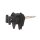 Rope insulator Euro, black, for ropes max. Ø 6mm, 25 pcs
