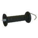 Gate handle black, with hook, galvanized