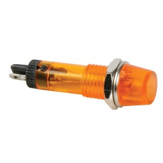 KONTROLL-LAMPE - RUND - GELB/ORANGE - 220 V - 8 mm
