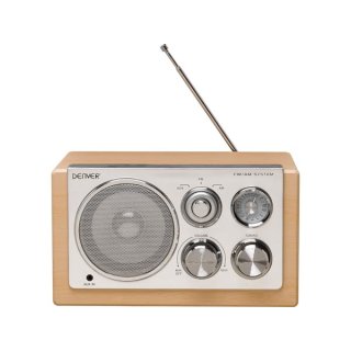 DENVER - DV-10405 - TR-61LIGHTWOODMK2  - tragbares Radio - elegantes Design - Holz (Lightwood)