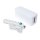 Perel - EB5WSWO - Steckdosenleiste mit Schalter und Kabelbox, 5 Typ-E-Steckdosen mit Kindersicherung, Verlängerung 1.5 m H05VV-F 3G1.5, 3500 W, weiß, IP20, 16 A, 250 V