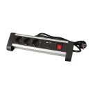 Perel - EBP03DSUN1-G - Steckdosenleiste mit Schalter, 3 Steckdosen mit Schutzkontakt - 2 USB-Anschlüsse