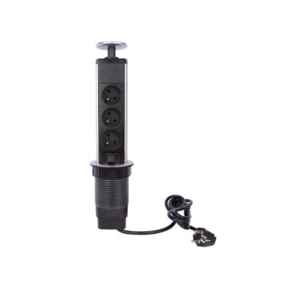 Perel EBP03L Pop-Up Steckdose 3-fach versenkbar | 3680 W | Kinderschutz