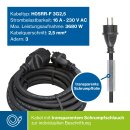 HQ Power - EC15R25STBHQ - Verlängerungskabel, mit Schrumpfschlauch, H05RR-F 3G2.5, 15 m, 16 A/230 V, 3680 W, Typ E/F, IP44, Gummi, schwarz