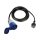 Adapterleitung, H07RN-F 3G2.5, 3 m, 16 A/230 V, 3680 W, Typ E/F auf CEE, für innen und außen, Gummi, blau