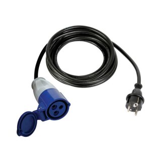 Perel - ECEEC-3 - Adapterleitung, H07RN-F 3G12.5, 0.4 m, 16 A/230 V, 3680 W, Typ E/F auf CEE, für innen und außen, Gummi, blau