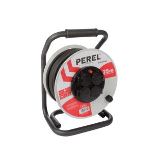 PROFESSIONELLE KABELTROMMEL MIT ANTI-TWIST-SYSTEM - NEOPREN - 25 m - 3G2.5 - 4 STECKDOSEN - STECKER-TYP E (FRANZÖSISCHES SYSTEM)