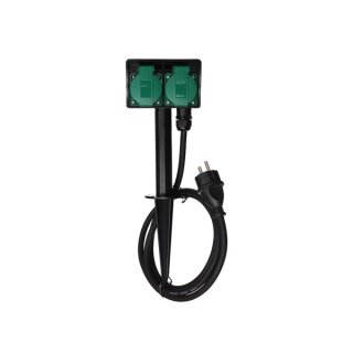 2-FACH-GARTENSTECKDOSE MIT ERDSPIEß - STECKER-TYP E (FRANZÖSISCHES SYSTEM)