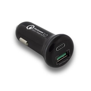 EWENT - 2-PORT-USB-C- UND -USB-A-KFZ-LADEGERÄT, 36 W, MIT POWER DELIVERY UND QUICK CHARGE
