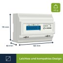 Velleman - EMDIN03 - 3 Phasen Stromzähler - digitaler Stromzähler Hutschiene